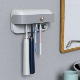 Air-drying and disinfecting rechargeable toothbrush holder
