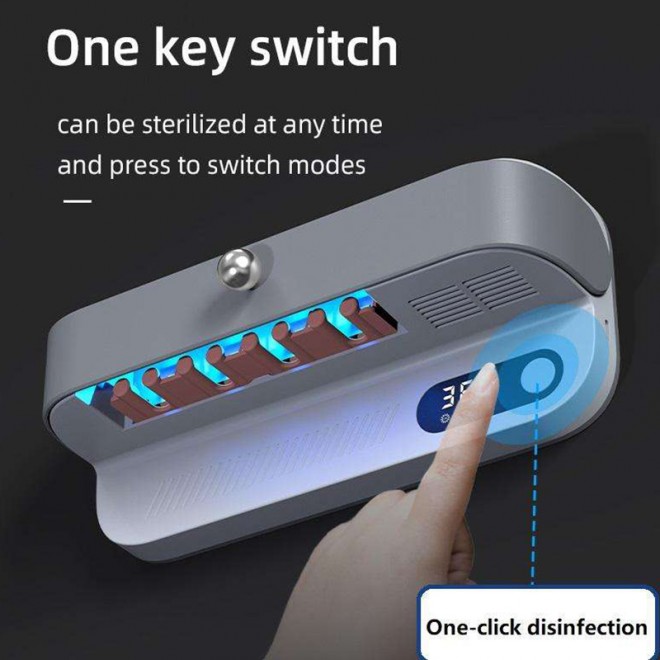 Air-drying and disinfecting rechargeable toothbrush holder