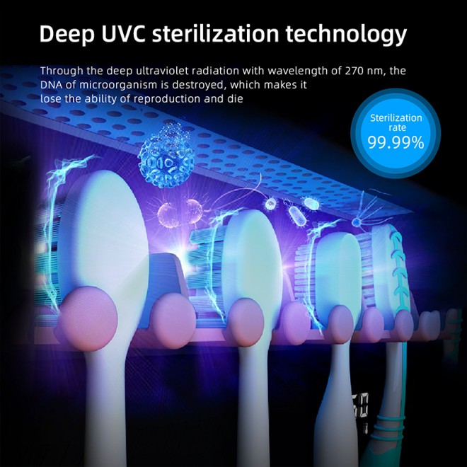 Air-drying and disinfecting rechargeable toothbrush holder